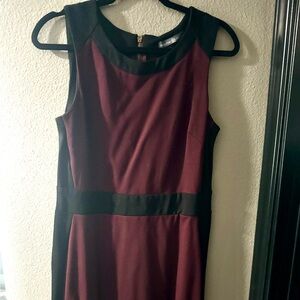Avon Burgundy and Black Midi Dress